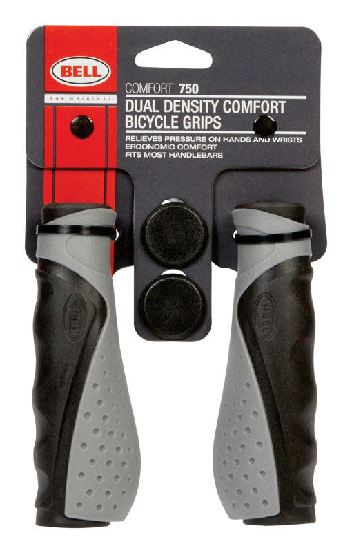 Bell Sports Comfort 750 Rubber Black/Gray Non Insulated Bike Grips 5-11/16 L x 1-7/16 W in.