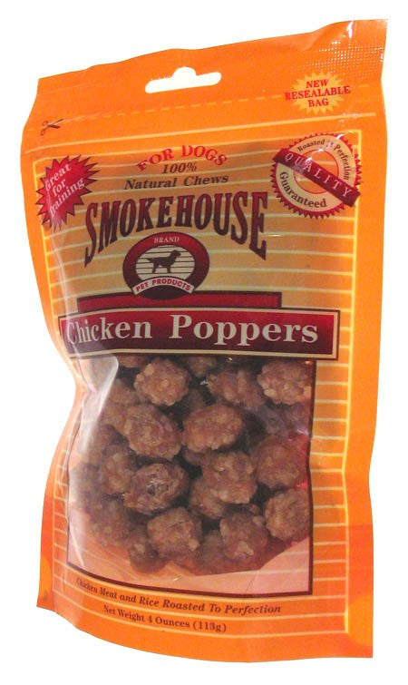 Smokehouse Pet Products 25091 4 Oz Chicken Poppers Dog Treats