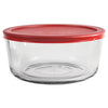Anchor Hocking 91549L20 7 Cup Round Kitchen Storage Container With Red Lid (Pack of 4)