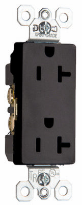 Decorator Outlet, Heavy-Duty, Black, 20-Amp