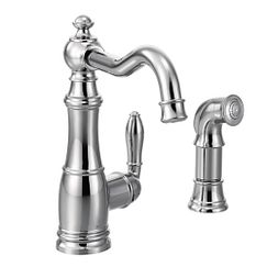 Chrome one-handle high arc kitchen faucet