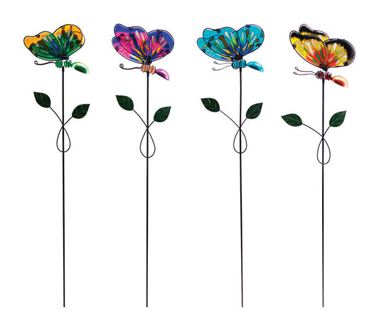 Infinity Glass Assorted 48.03 in. H Outdoor Garden Stake (Pack of 12)