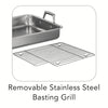 15 in Prima Stainless Steel Roasting Pan - Includes Basting Grill