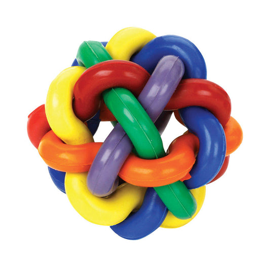 MultiPet Multicolored Rubber Nobbly Wobbly Large Ball Dog Toy 4 L in.