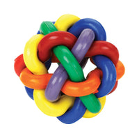 MultiPet Multicolored Rubber Nobbly Wobbly Large Ball Dog Toy 4 L in.