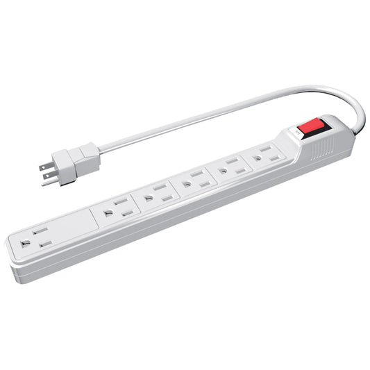 Stanley 3 ft. L 6 outlets Power Strip White