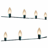Faceted Oversized LED C-Bulb Light String, Cool White, Green Wire, 20-Ct.