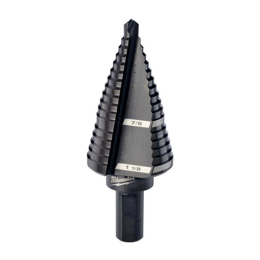 Milwaukee  JAM-FREE  7/8 to 1-1/8 in.  x 6 in. L Black Oxide  Step Drill Bit  1 pc.