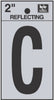 Hy-Ko 2 in. Reflective Black Vinyl Letter C Self-Adhesive 1 pc. (Pack of 10)