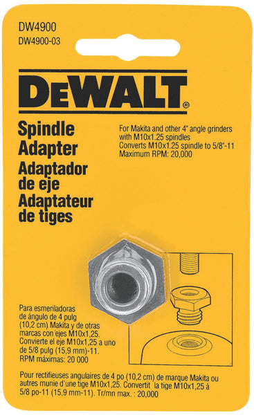 Adaptador de husillo de metal DeWalt de 4 pulg. DX de 5/8 a 11 pulg.