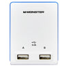 Monster Just Power It Up Adapter 2 outlets Wall Tap Surge Protection 1 pk (Pack of 10)