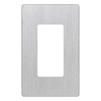 Lutron Claro Brushed Stainless Steel Gray 1 gang Stainless Steel Rocker Wall Plate 1 pk