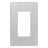 Lutron Claro Brushed Stainless Steel Gray 1 gang Stainless Steel Rocker Wall Plate 1 pk