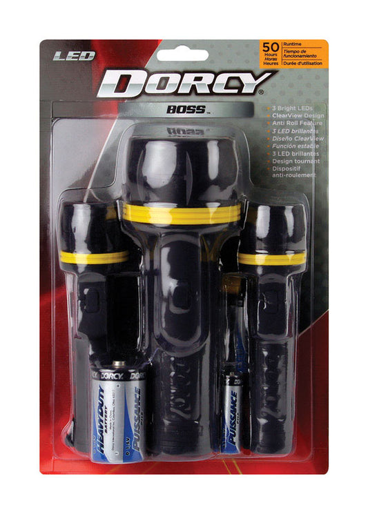 Dorcy  Boss  Black  LED  Flashlight Combo Kit  D/AA