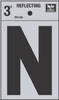 Hy-Ko 3 in. Reflective Black Vinyl Letter N Self-Adhesive 1 pc. (Pack of 10)