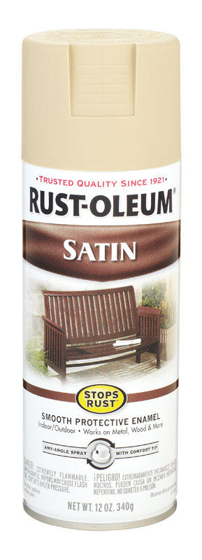 Rust-Oleum Stops Rust Satin Putty Spray Paint 12 oz. (Pack of 6)