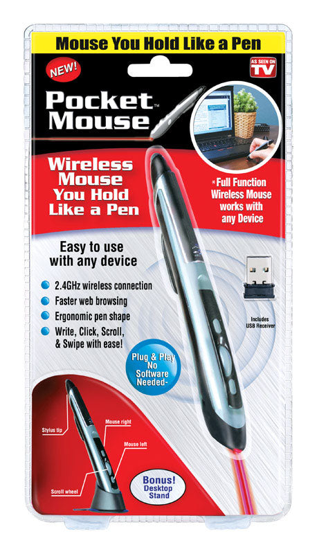 Pocket Mouse  As Seen On TV  N/A  Wireless Mouse Pen/Stylus  Plastic  1 pk