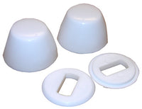 Round Toilet Bolt Caps, White, Plastic (Pack of 6)