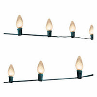 Faceted Oversized LED C-Bulb Light String, Warm White, Green Wire, 20-Ct.
