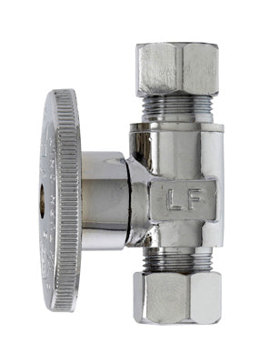 Straight Supply Stop Valve, Chrome, 3/8-In. O.D. Compression x 3/8-In. O.D. Compression