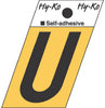Hy-Ko 1-1/2 in. Black Aluminum Letter U Self-Adhesive 1 pc. (Pack of 10)