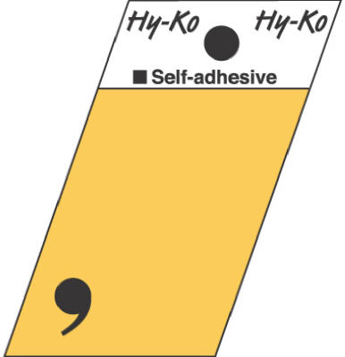 Hy-Ko 1-1/2 in. Black Aluminum Special Character Comma Self-Adhesive 1 pc. (Pack of 10)