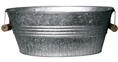 Jardinera tipo cuenca, metal galvanizado, 14 pulgadas