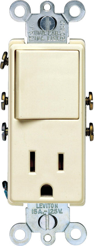 Leviton  15 amps Combination  Switch & Receptacle  Ivory  1 pk