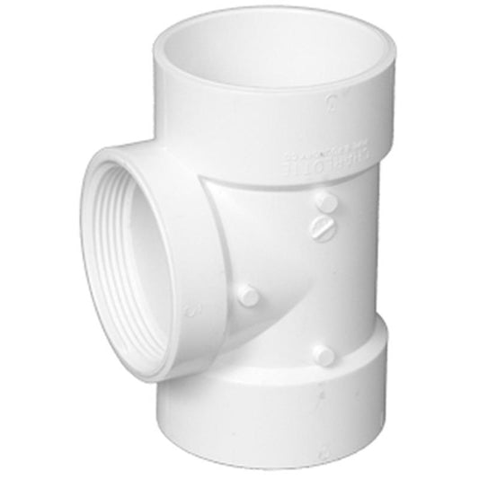Charlotte Pipe Schedule 40 6 in. Hub X 6 in. D Hub PVC Flush Cleanout Tee 1 pk