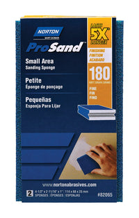 Norton ProSand 4.5 in. L X 2.69 in. W X 1 in. 180 Grit Fine Small Area Sanding Sponge