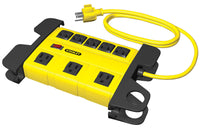 Stanley 31606 8 Outlet Yellow & Black Metal Power Block With 6' Cord