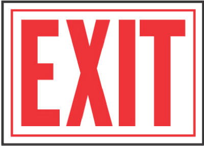 Hy-Ko English Exit Sign Aluminum 9.25 in. H x 14 in. W (Pack of 12)