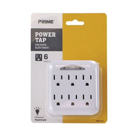 Prime Grounded 6 outlets Outlet Power Tap 1 pk