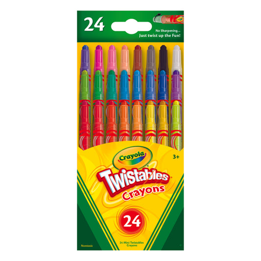 Crayola Non-Toxic Assorted Colors Compact No Sharpening Mini Twistables Crayons
