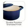 24 oz Enameled Cast-Iron Series 1000 Covered Small Cocotte - Gradated Cobalt