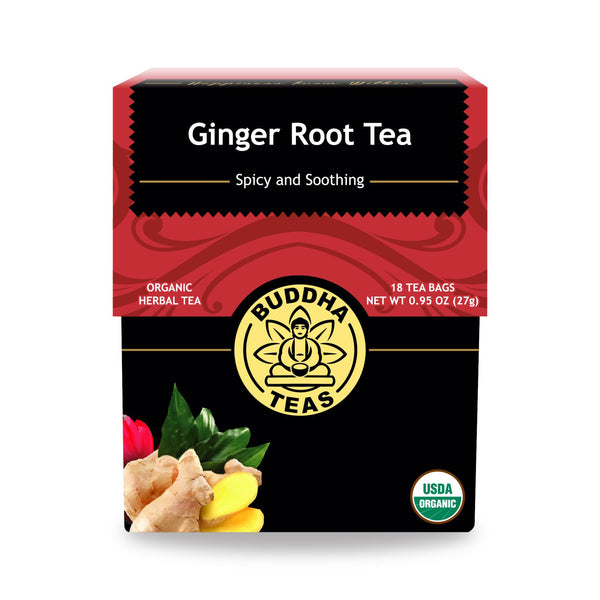 Buddha Teas - Té orgánico - Raíz de jengibre - Caja de 6 - 18 unidades (paquete de 6)