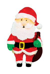 Product Works  Pre-lit 2D Santa  Christmas Decoration  Fabric  1 each Multicolored