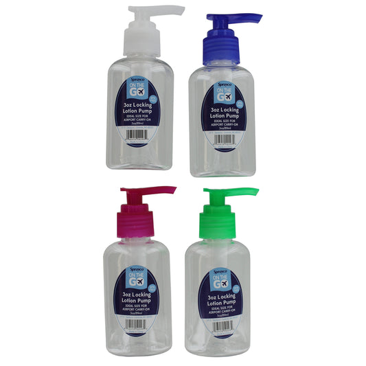 Sprayco Lp-3 3 Oz Locking Lotion Bottle Assorted Colors (Pack of 12)