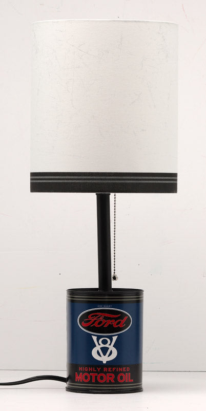 Open Road Brands  23.38 in. Natural  Blue  Ford Oil Can Desk Lamp