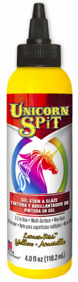 Unicorn Spit Flat Yellow Gel Stain and Glaze 4 oz. (Pack of 6)