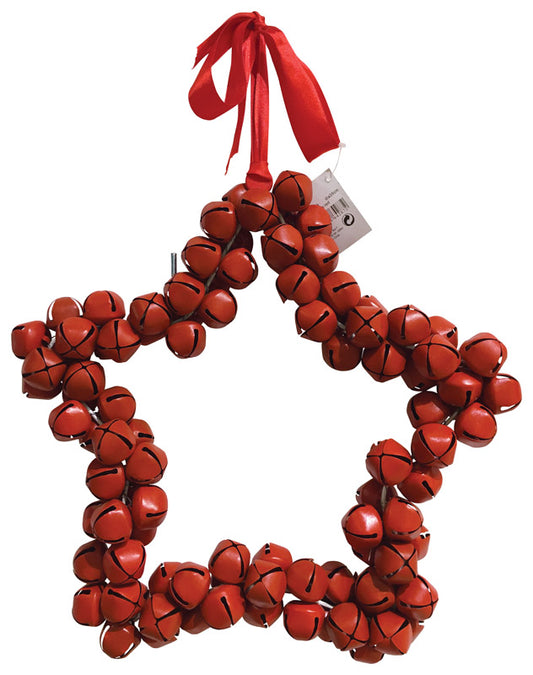 Decoris  Bells Star  Christmas Decoration  Red  Metal  1 pk (Pack of 6)