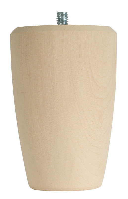 Waddell  4 in. H Round Tapered Design  Basswood  Furniture Leg