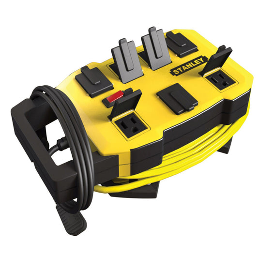 Stanley Outrigger - Wrap 'N' Go 6 ft. L 7 outlets Power Strip w/Surge Protection Black/Yellow