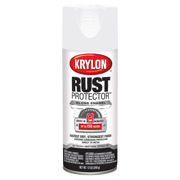 Pintura en aerosol protectora de óxido Krylon de color blanco brillante, 12 oz (paquete de 6)