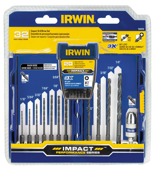 Irwin 1840319 Steel Drill & Drive Set 32 Count