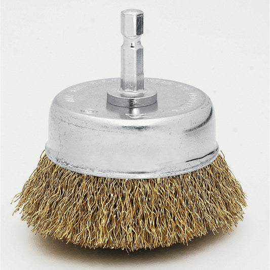 Vermont American 3 in.   D Brass Coated Steel Cup Brush 0 rpm 1 pc