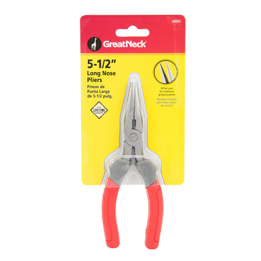 Great Neck 5.5 in. Drop Forged Steel Long Nose Pliers