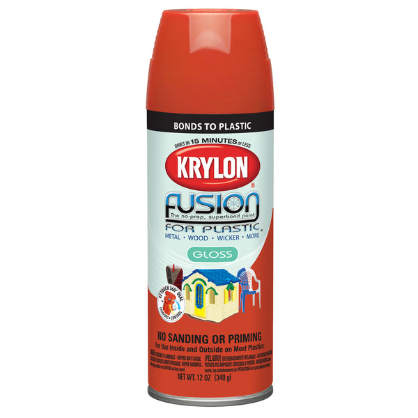 Pintura en aerosol Fusion de Krylon Gloss Pumpkin (Safety) de color naranja, 12 oz (caja de 6)