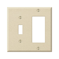 Amerelle Pro Wrinkle Ivory 2 gang Stamped Steel Rocker/Toggle Wall Plate 1 pk