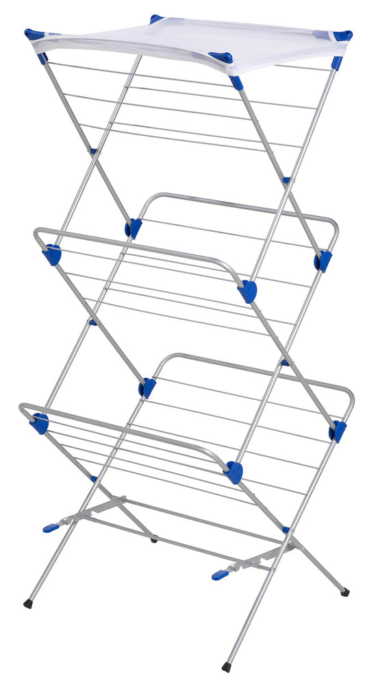 Honey Can Do DRY-01105 60" Silver 3 Tier Mesh Top Premium Drying Rack